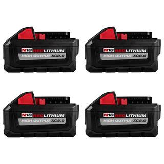 MW M18 18-Volt Lithium-Ion High Output XC 8.0 Ah Battery (4-Pack) 48-11-1880-4X