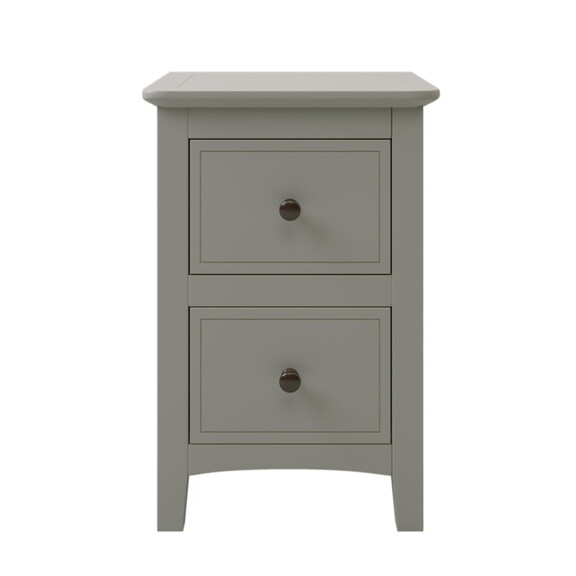 2 Drawers Solid Wood Nightstand End Table in White...