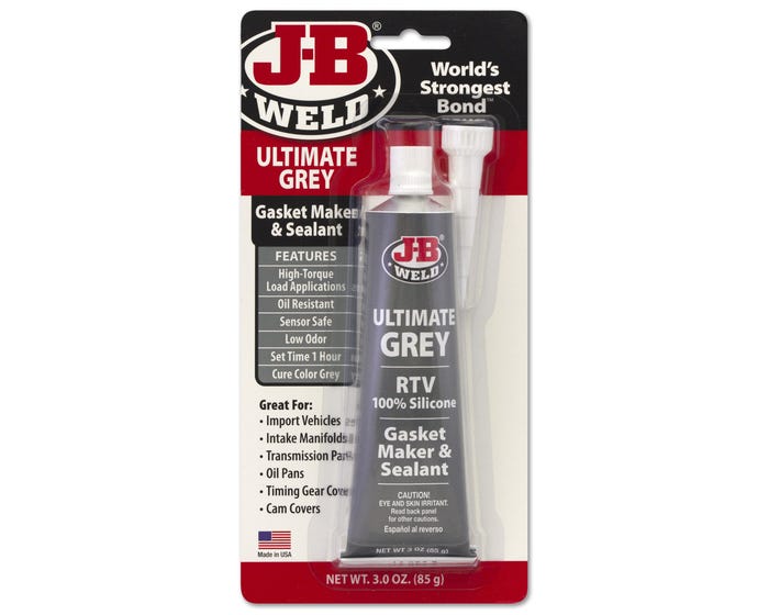 J-B Weld Ultimate Grey RTV Silicone Gasket Maker and Sealant， 3 oz. - 32327