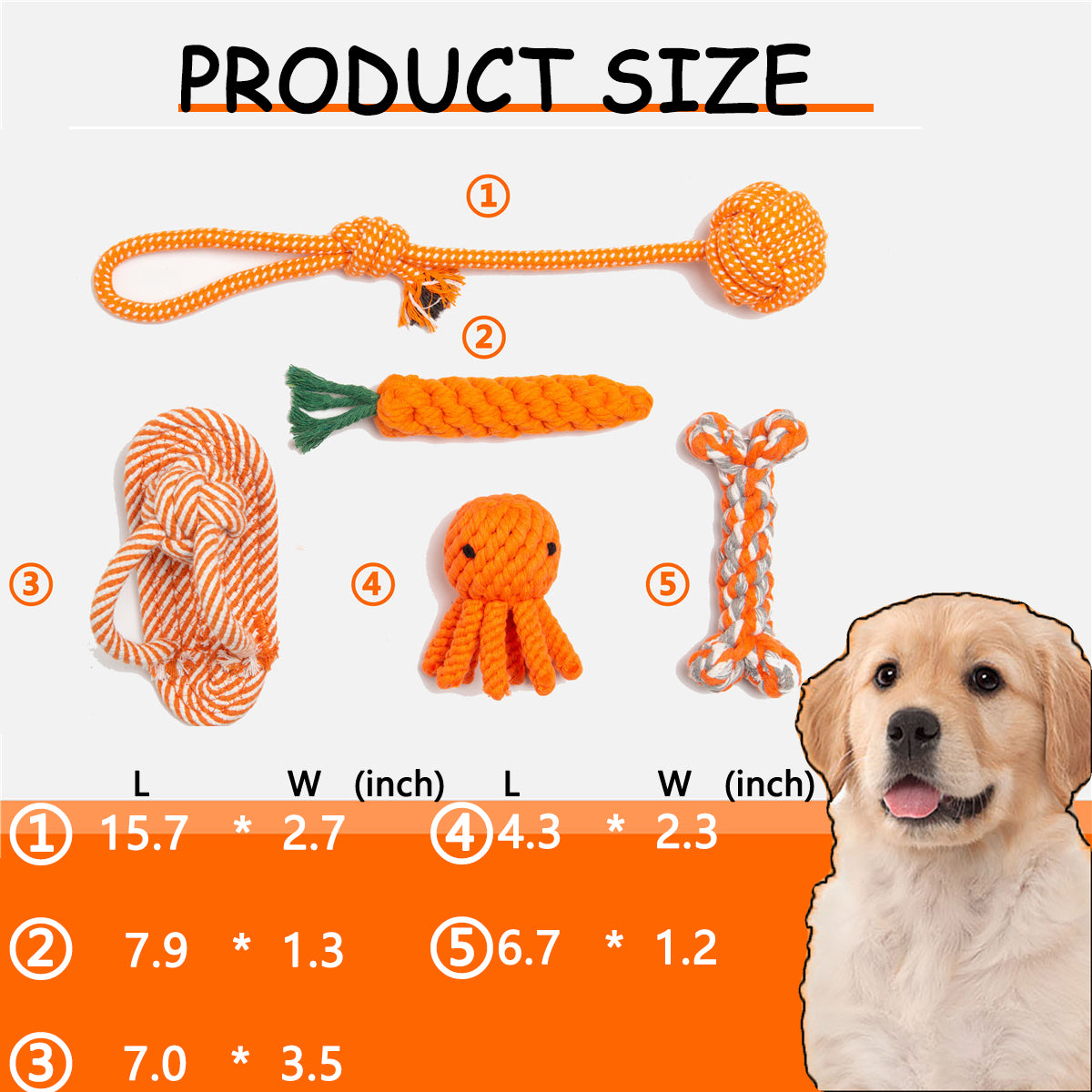 FunChaos Dog Toys， 5 Pack Dog Rope Toys for Aggressive Chewers，  Interactive Tough Dog Chew Toys Puppy Teething Toys for Small and Medium Dogs