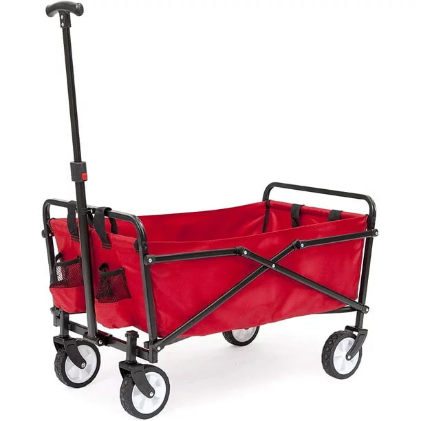 Seina Compact Outdoor Folding Utility Wagon， Black