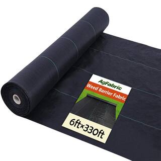 Agfabric 6 ft. x 330 ft. PP Heavy-Duty Woven Weed Barrier Soil Erosion Control and UV Stabilized Plastic Mulch Weed Block GC3206330B0