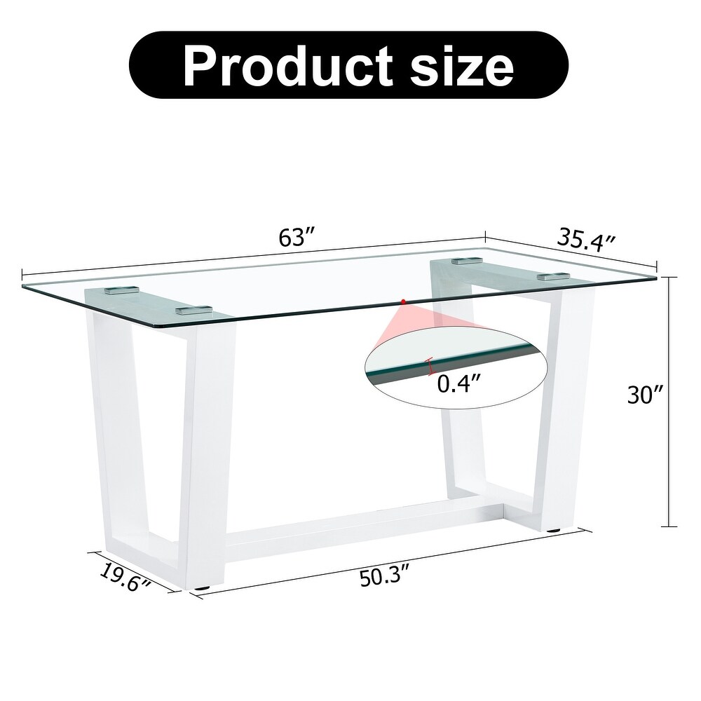 Table and chair set  rectangular  MDF trapezoidal support  armless high back dining chairs (1 table and 6 chairs)