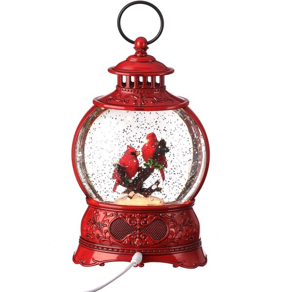 8.5 Led Cardinal Lantern Water Globe