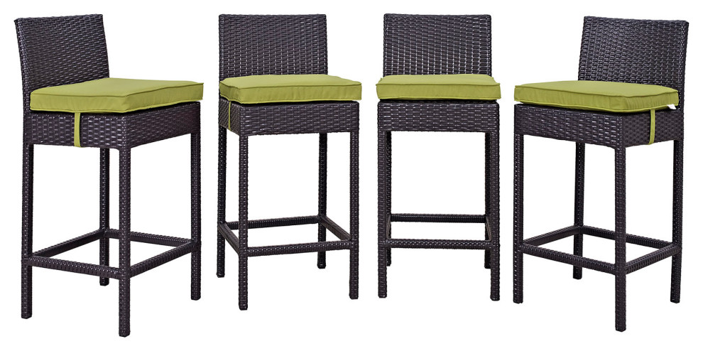 Convene 4 Piece Outdoor Patio Pub Set EEI 2218 EXP BEI SET   Tropical   Outdoor Bar Stools And Counter Stools   by Morning Design Group  Inc  Houzz