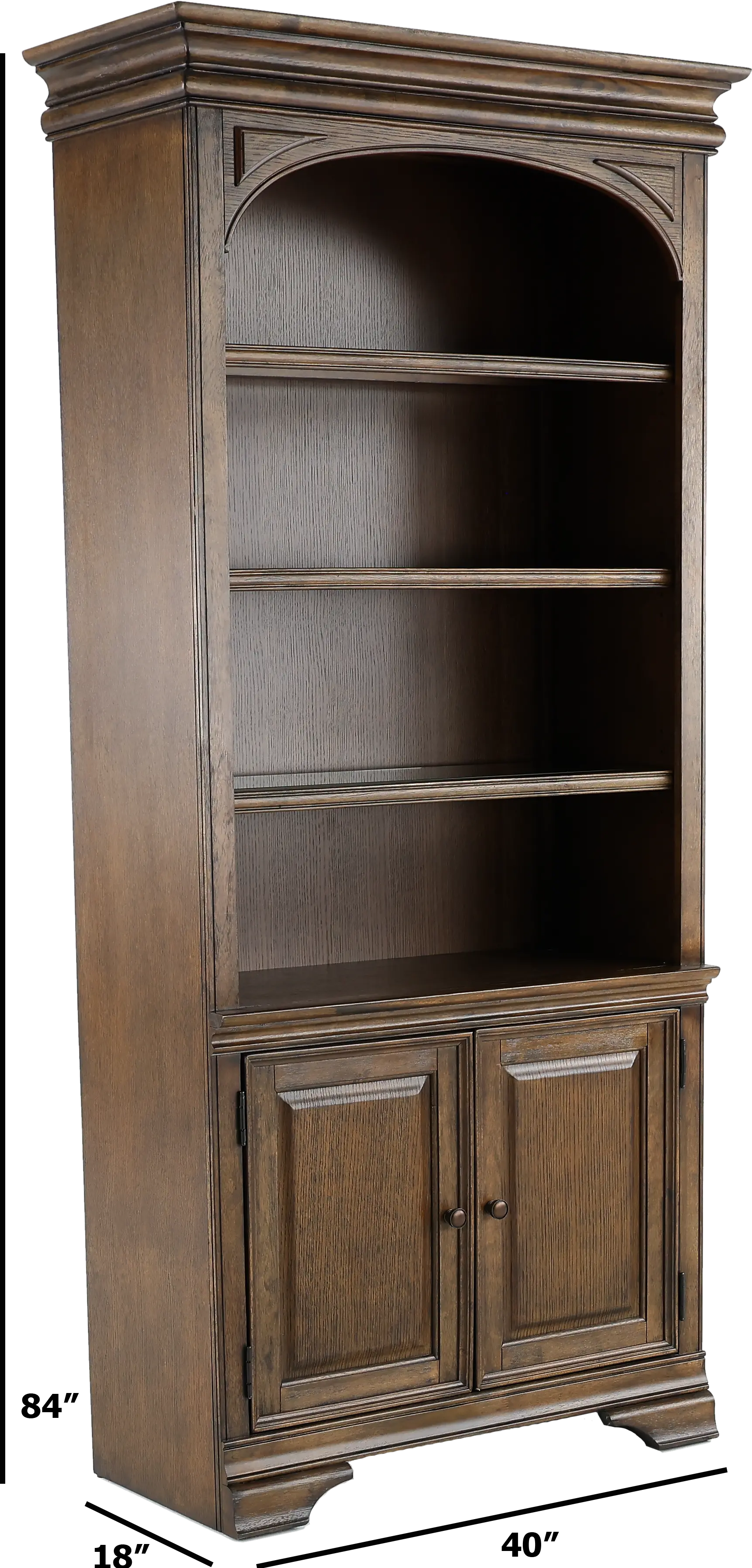 Arcadia Chestnut Brown Display Bookshelf