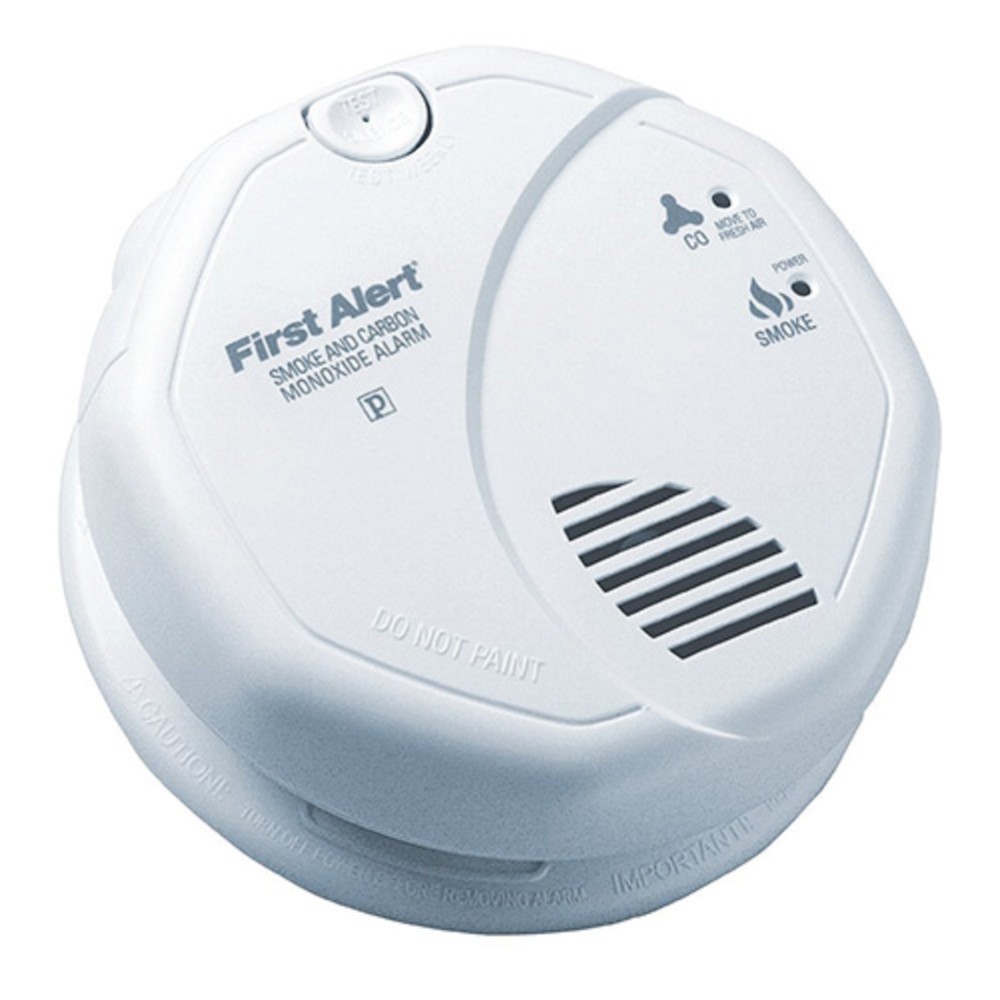 Hardwired Photoelectric Smoke and Carbon Monoxide Alarm with Battery Backup ;