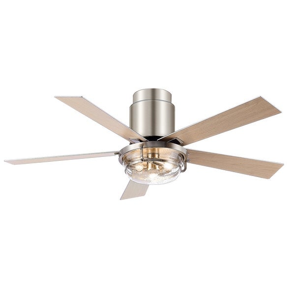 52 In Flush Mount Ceiling Fan with Light Remote(Brushed Nickel) Shopping - The Best Deals on Ceiling Fans | 40786437