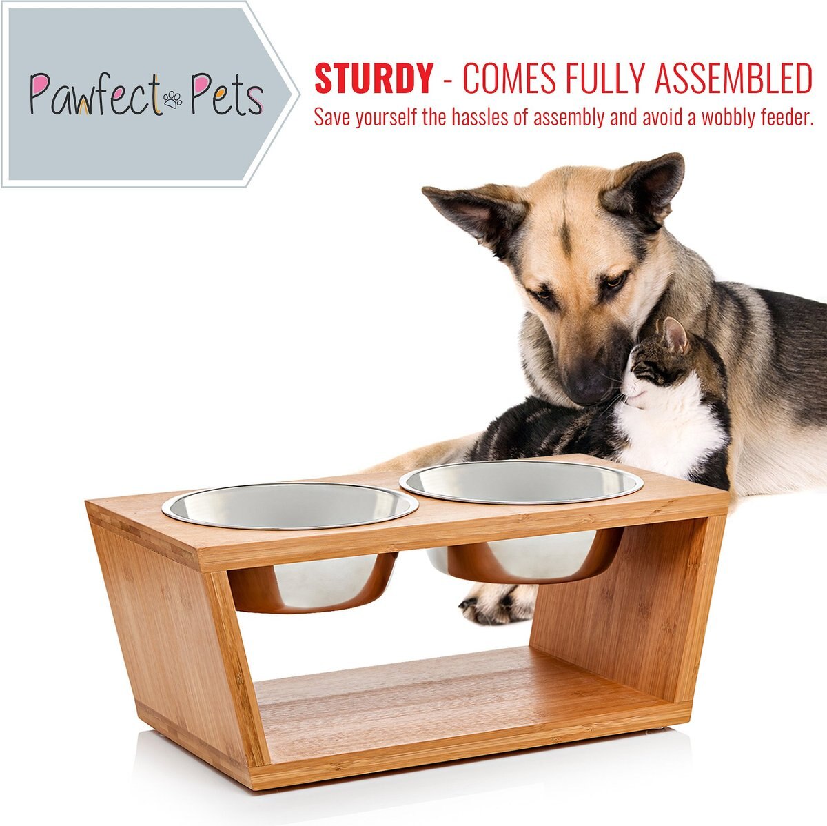 Pawfect Pets Premium Elevated Dog and Cat Diner