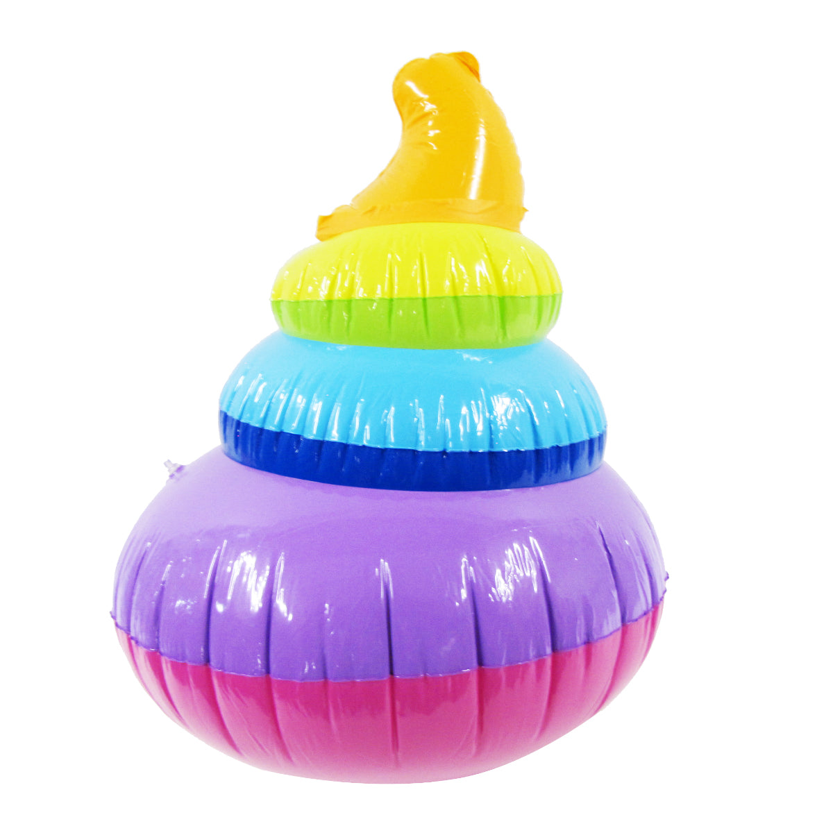 24" Inflatable Rainbow Poop Emoji Fake Poo Novelty Pool Float Blow Up Party Toy Gag Joke