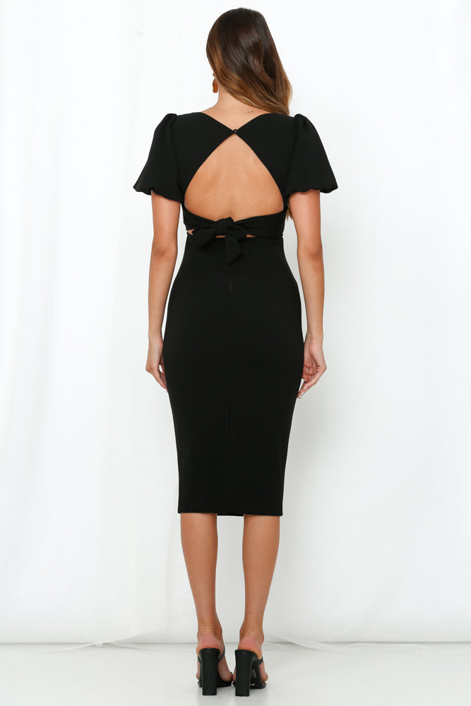 Lost My Invitation Midi Dress Black