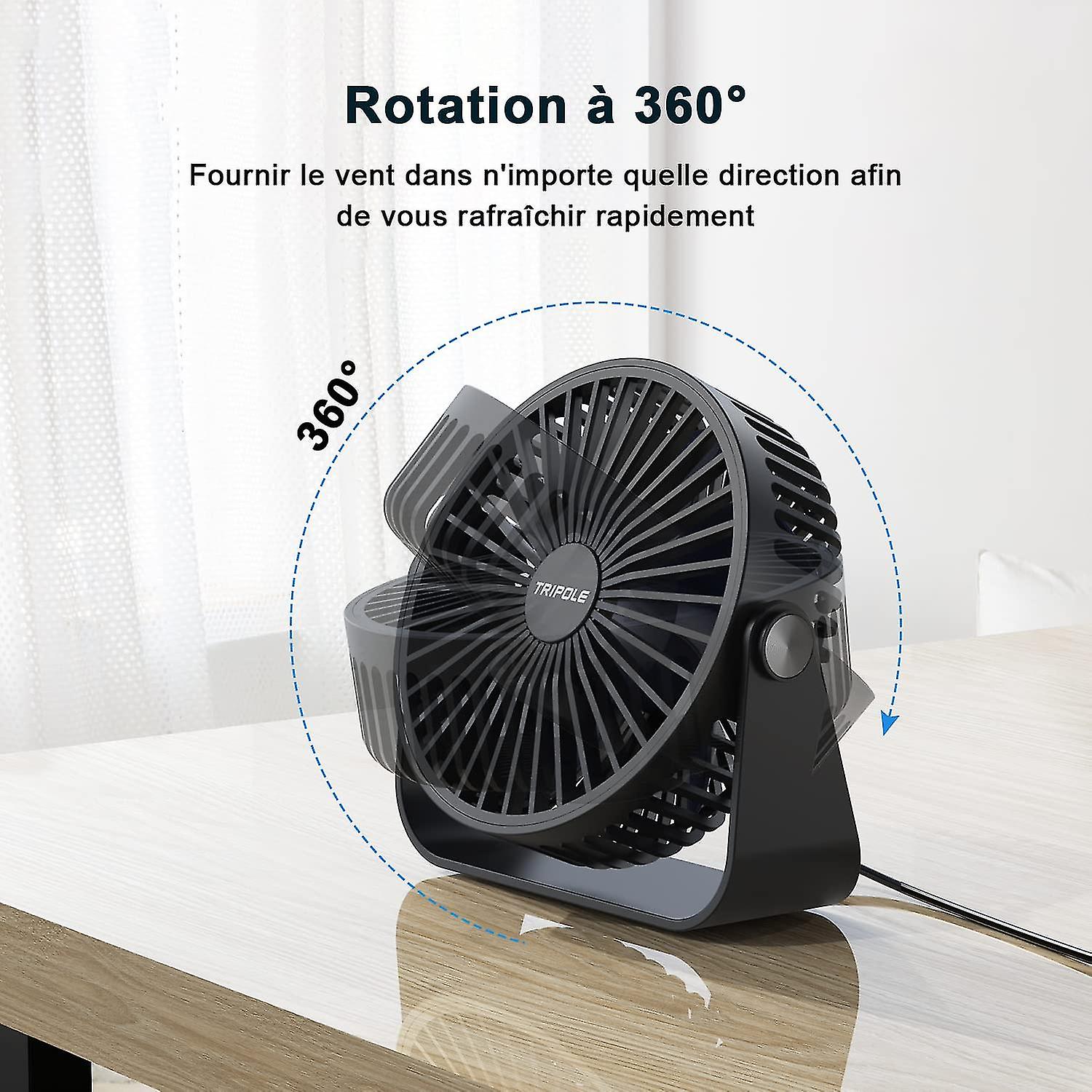 Usb Desk Fan， 3 Speed Table Fan， 360 Adjable Silent Fan， Portable Fan For ， Home， Bed， Car， Outdoor Cam-