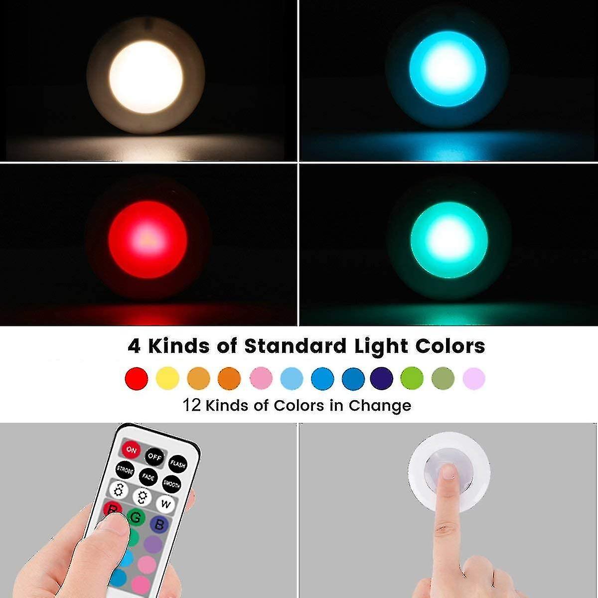 Closet Lamp Closet Lamp Led Remote Control Dimmable Kitchen Lamp Cabinet Light Wall Sconce By Battery (6 Pack)