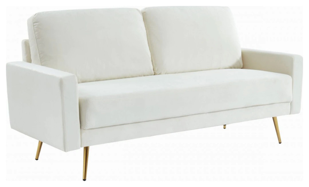 Knox Modern Beige Fabric Sofa   Midcentury   Sofas   by Rustic Home Furniture Deco  Houzz