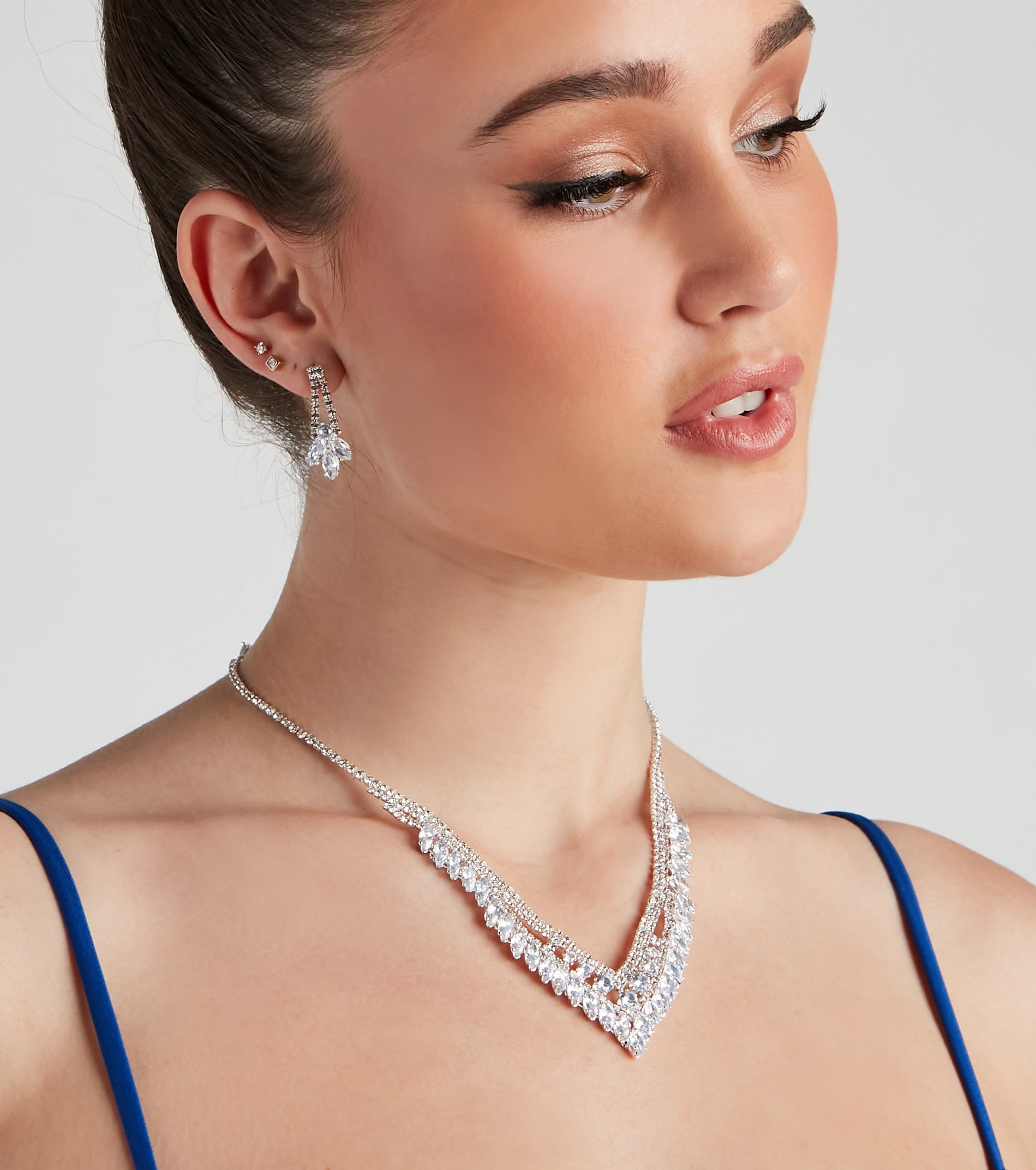 So Elegant Cubic Zirconia Necklace And Earrings Set