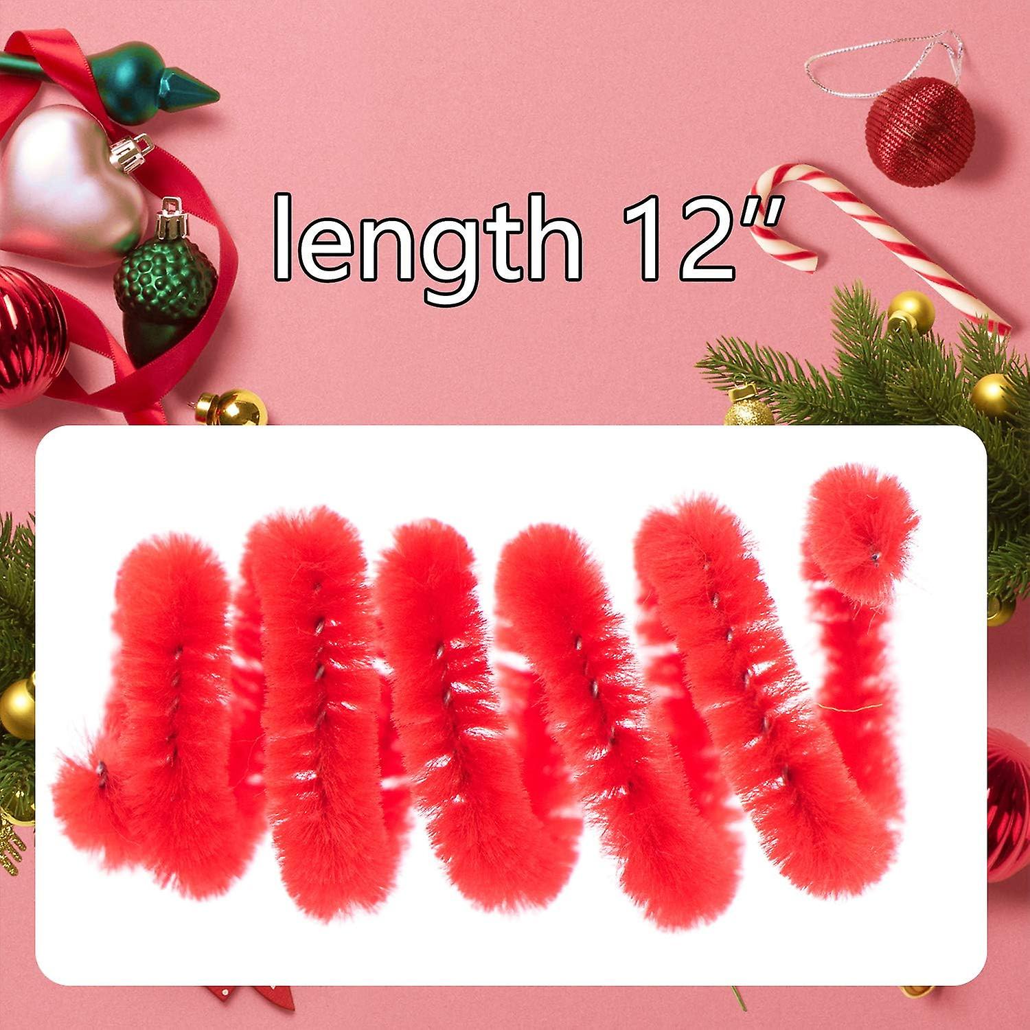 200 Pieces Pipe Cleaners Red Chenille Stem For Diy Art Craft Decorations (6mm X 12 Inch)