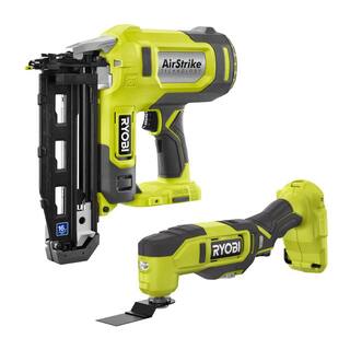 RYOBI ONE+ 18V 16-Gauge Cordless AirStrike Finish Nailer with Cordless Multi-Tool (Tools Only) P326-PCL430B