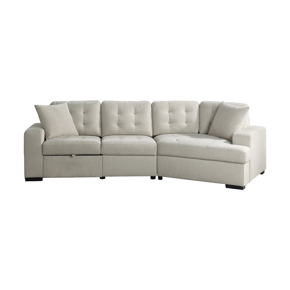 Arnau 2 piece Space saving Sectional Sofa with Pull out Ottoman