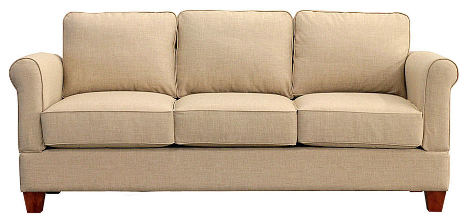 Georgetown Quick Assembly Three Seat Oak Leg Sofa   Transitional   Sofas   by Small Space Seating  Houzz