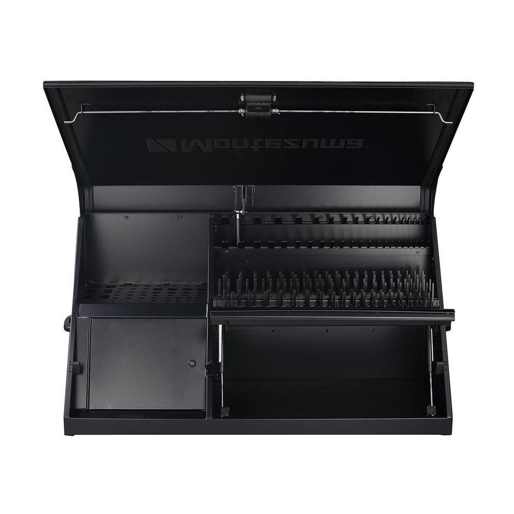 Montezuma 42 in. W x 18 in. D Portable Triangle Top Tool Chest for Sockets Wrenches and Screwdrivers in Flat Black DX411FB