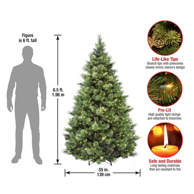 National Tree Company 6.5 Ft. Carolina Pine Tree With Clear Lights