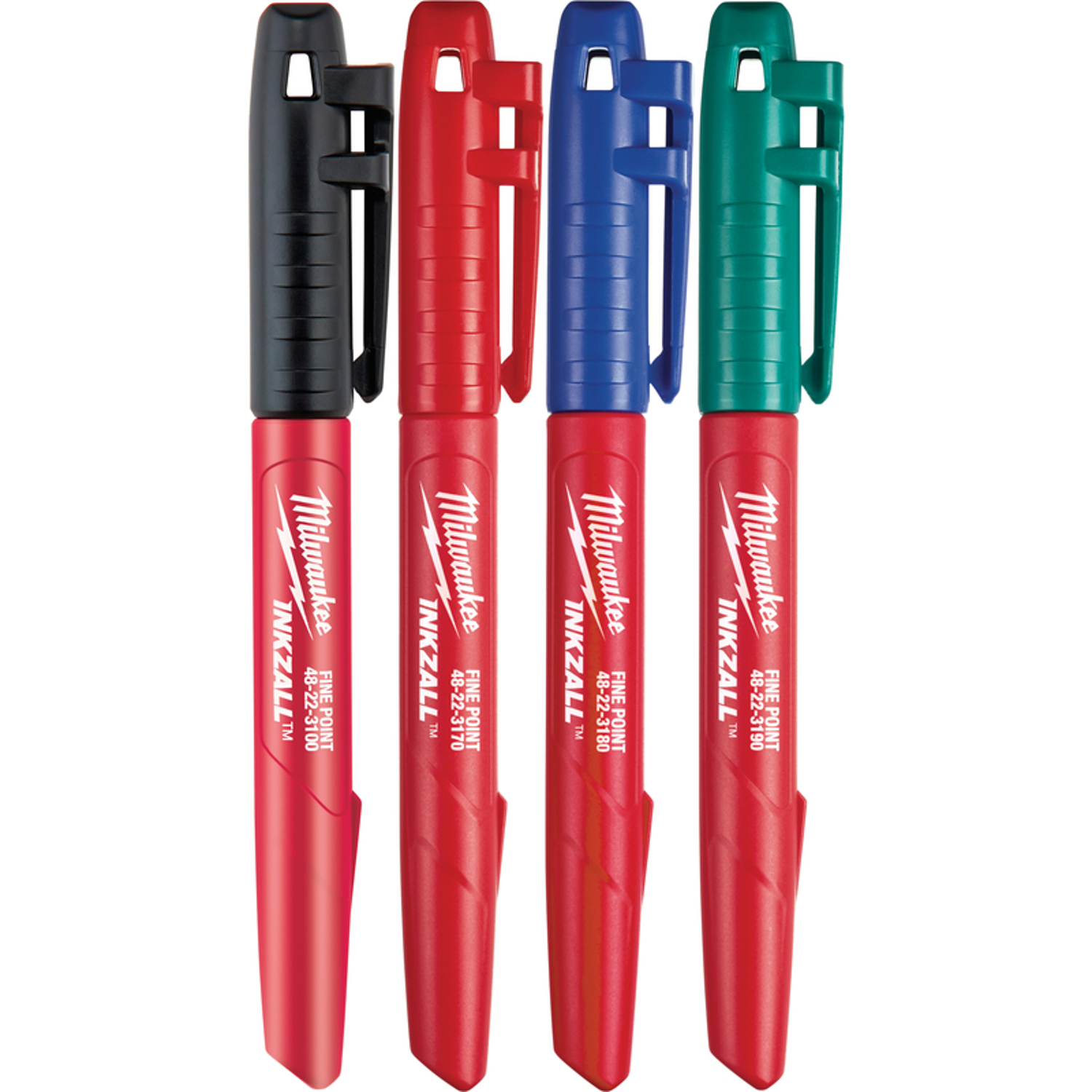 MW INKZALL Assorted Fine Tip Jobsite Marker 4 pk