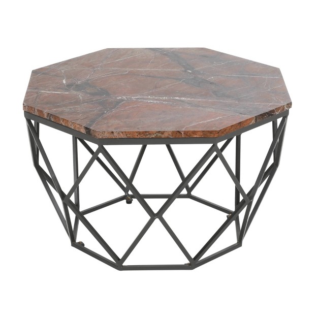 Paige Contemporary Octagonal Coffee Table Multitone black Treasure Trove Accents