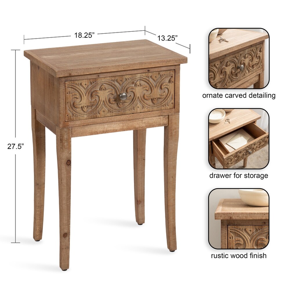 Kate and Laurel Cassetta Wood Side Table