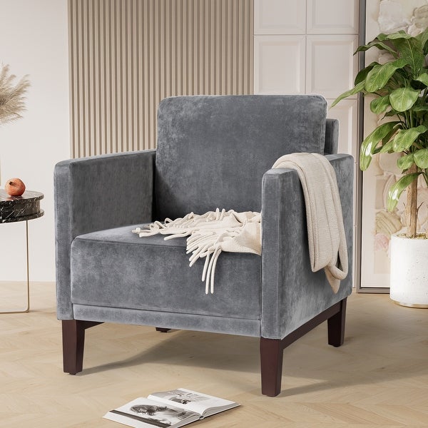 Furniwell Accent Chair Upholstered Velvet Arm Lounge Chair