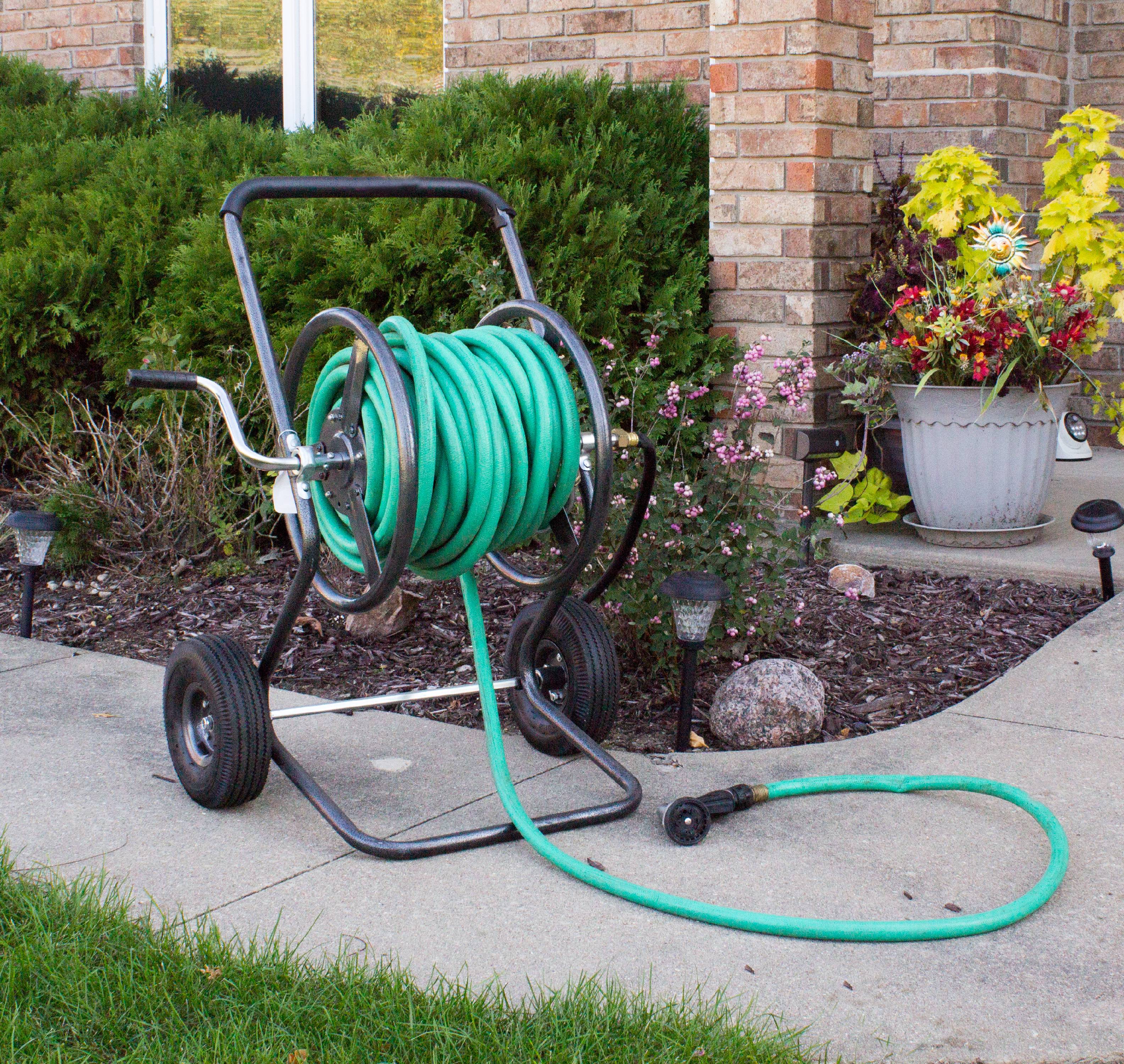 Two Wheel Hose Reel Cart with Leader Hose