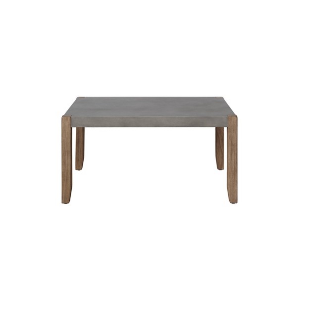 Davenport Faux Concrete And Wood Coffee Table With 2 Square End Tables Light Amber Alaterre Furniture