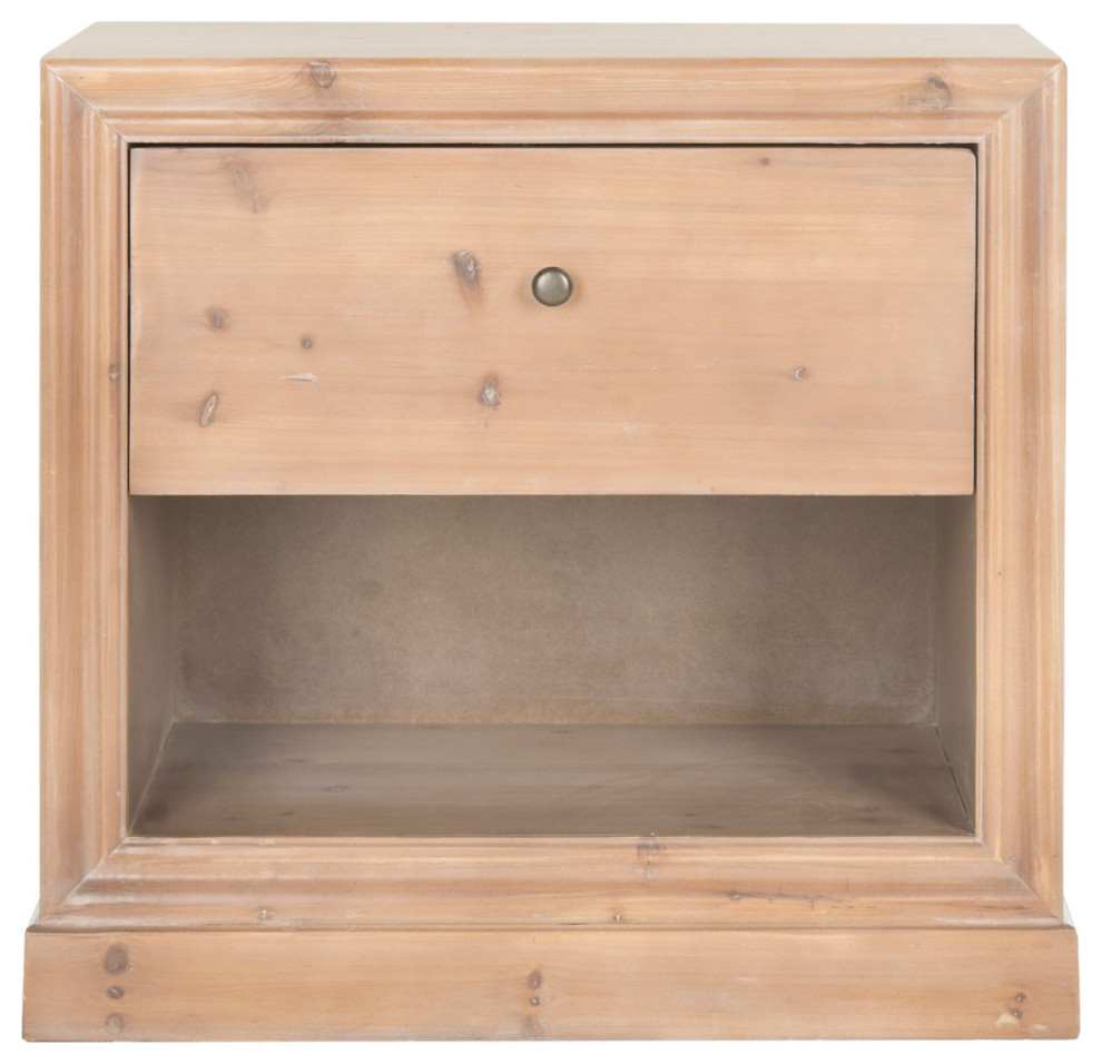 Patrick Wood One Drawer End Table Honey Natural   Farmhouse   Side Tables And End Tables   by Virgil Stanis Design  Houzz