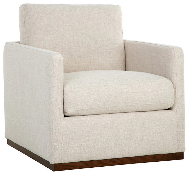 Wilfred Swivel Lounge Chair Effie Linen   Contemporary   Armchairs And Accent Chairs   by Rustic Home Furniture Deco  Houzz