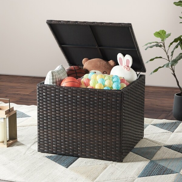 Outdoor Wicker Storage Box Rattan Pool Storage Box