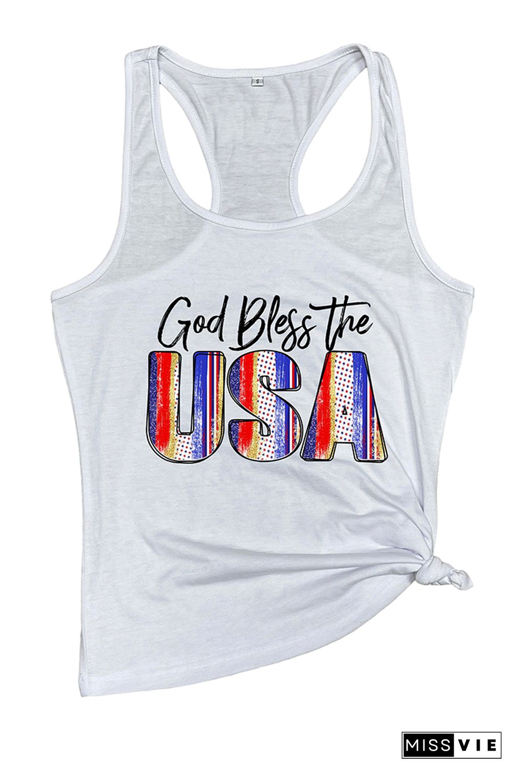 God Bless The USA Printed Sleeveless Tank Top Wholesale