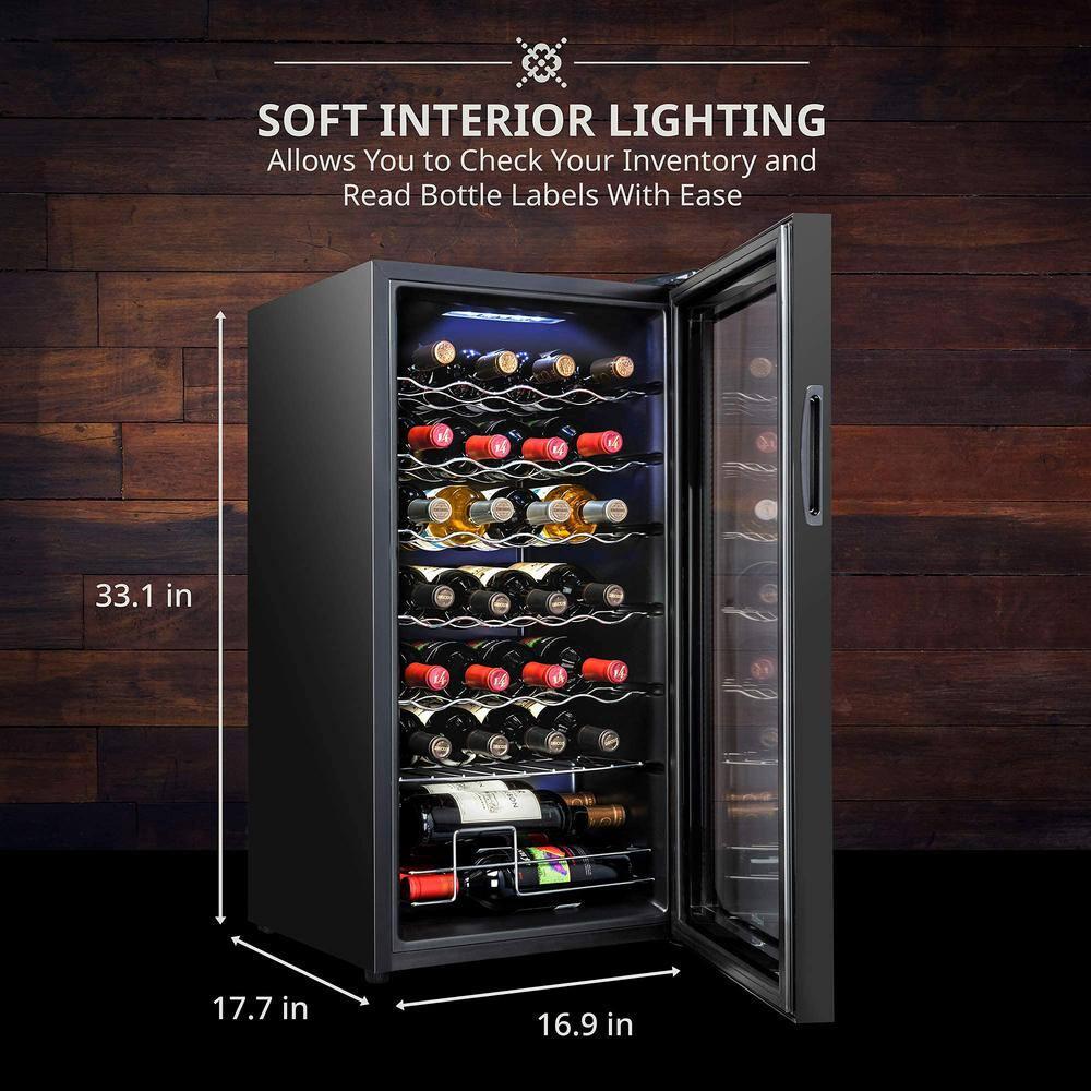 Ivation Wine Fridge 28Bottles Free standing Wine Cooler WWiFi App and Lock