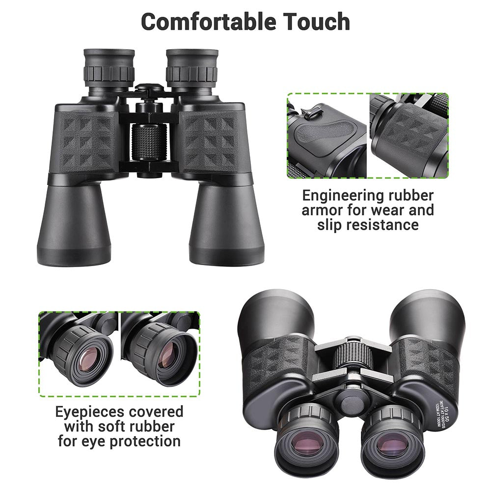 Yescom Hiking 50mm 10x Binoculars Wide Angle Waterproof Black