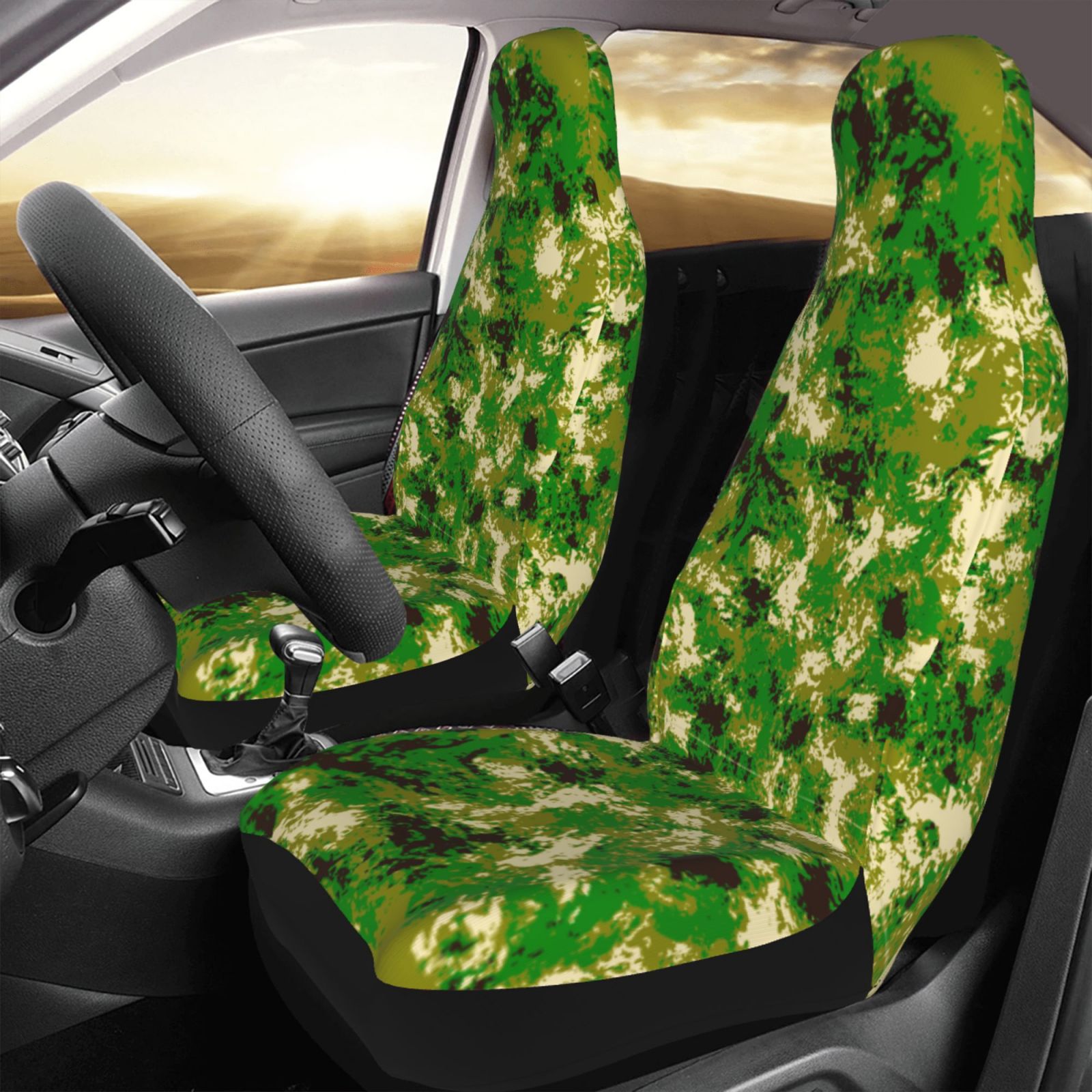 Camouflage Art Design Car Front Seat Covers Protectors ， Abstract Automotive Seat Covers for Cars Trucks Suv