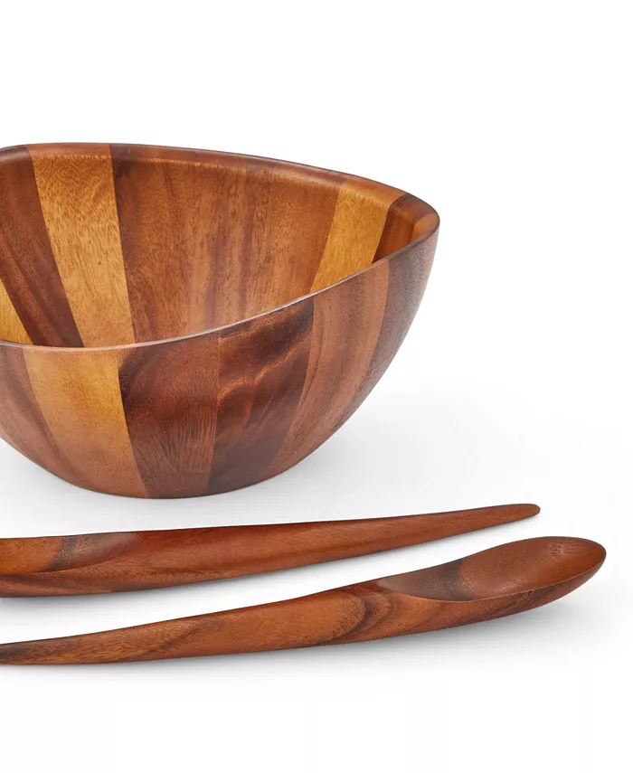 Nambandeacute; Nambe Harmony 3 Piece Wood Salad Bowl and Servers Set