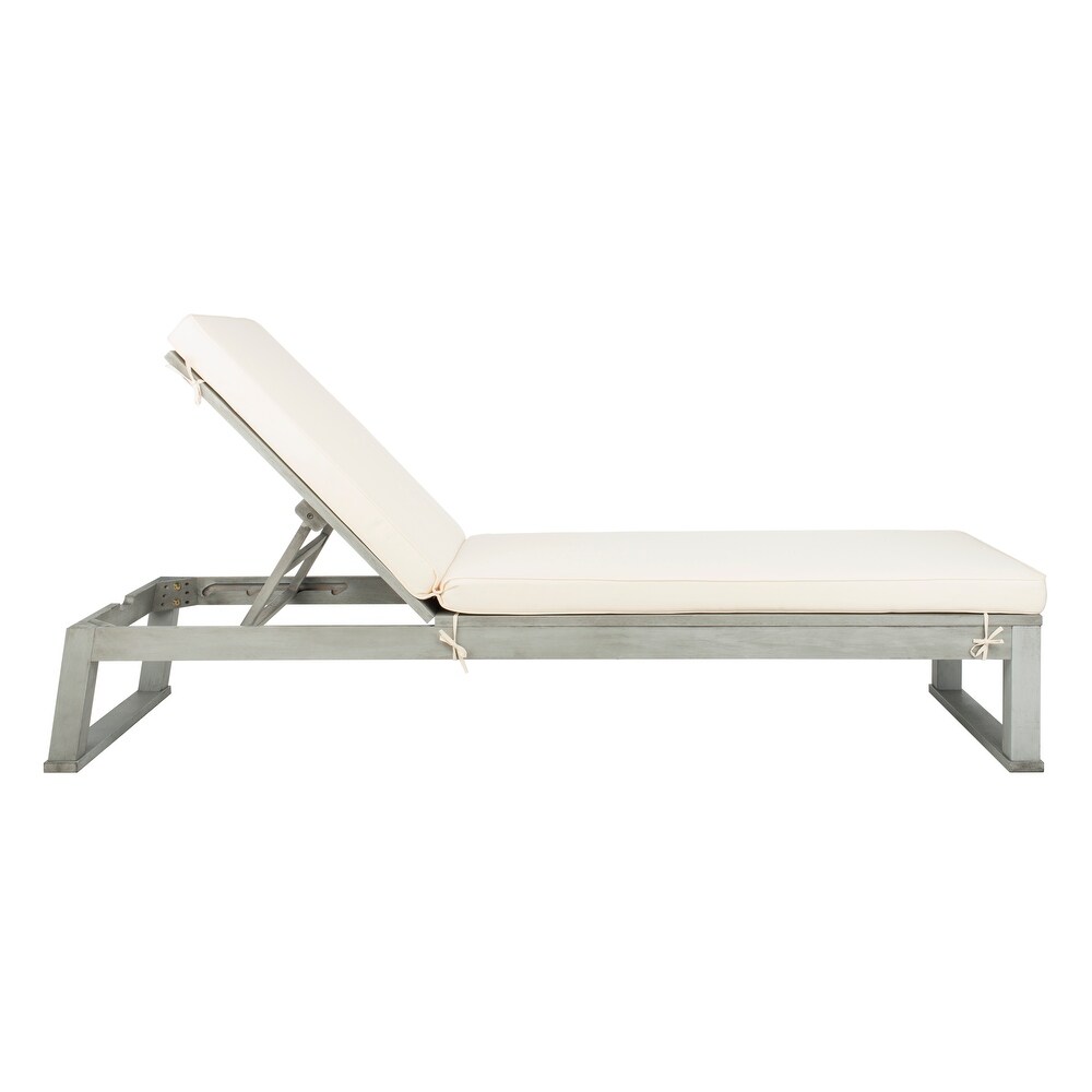 SAFAVIEH Outdoor Living Solano Sunlounger  Grey / White   24.8\