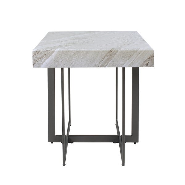 Granala Grey Faux Marble End Table with Drawer by Furniture of America