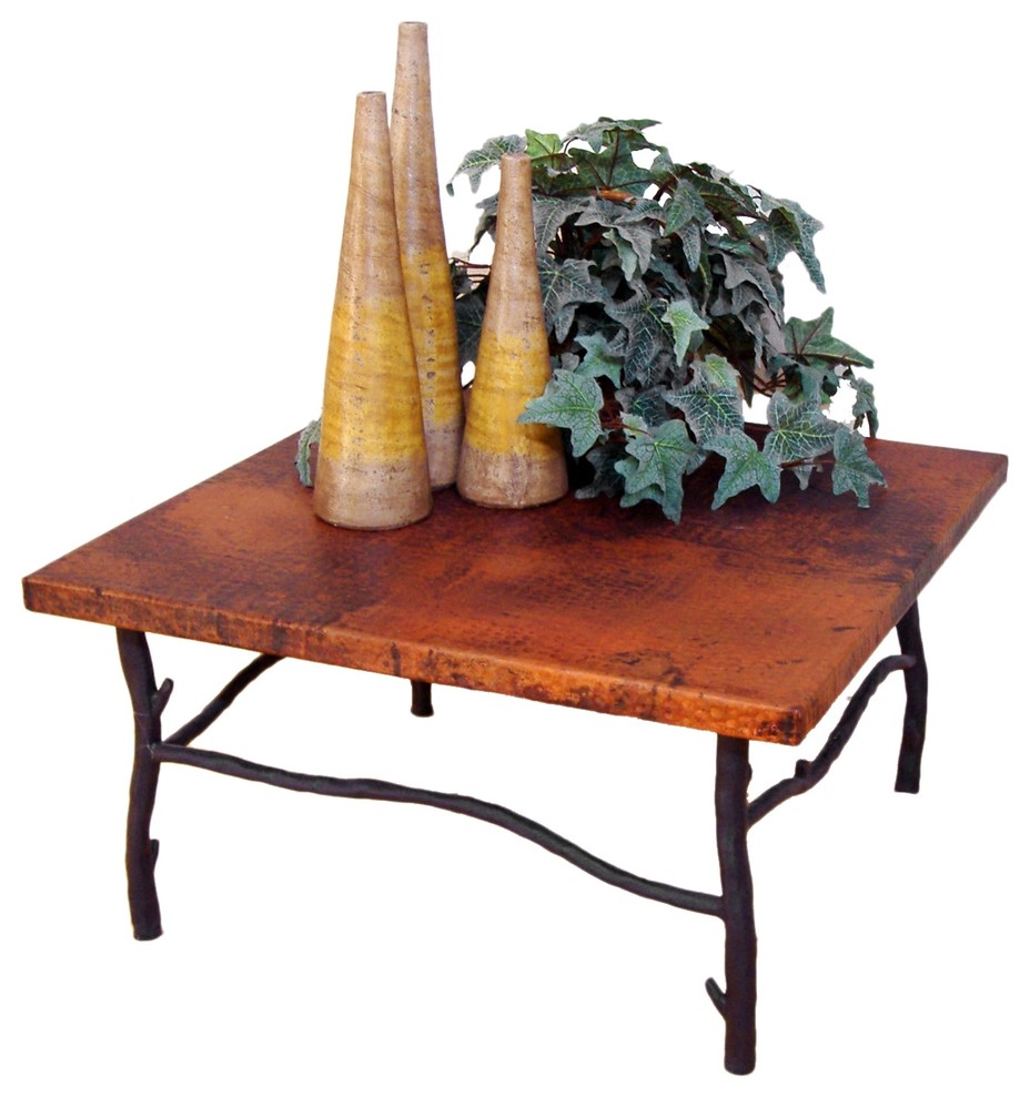 South Fork Coffee Table With 36 quotSquare Top   Rustic   Coffee Tables   by Timeless Wrought Iron  Houzz