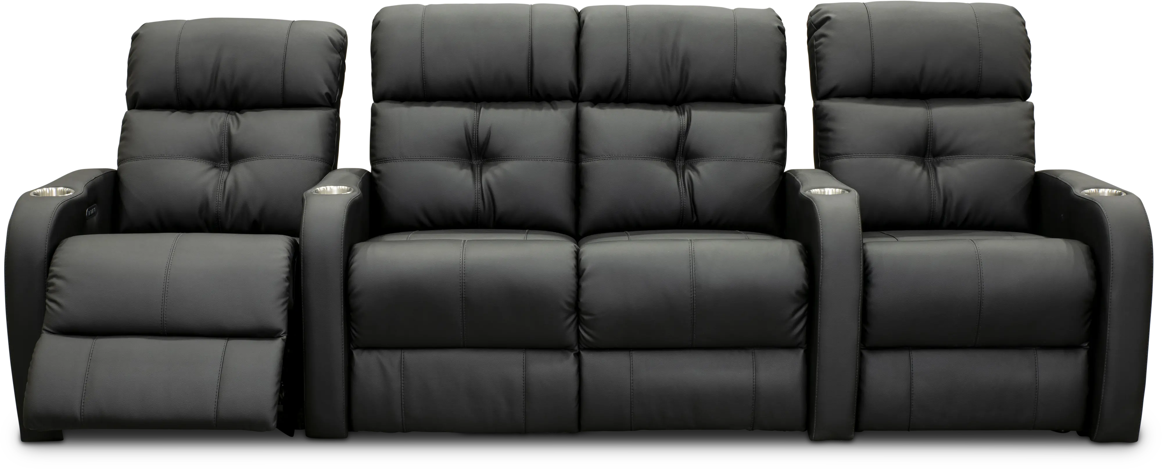 HTS Black Standard Power Reclining 3 Piece Home Theater Seating