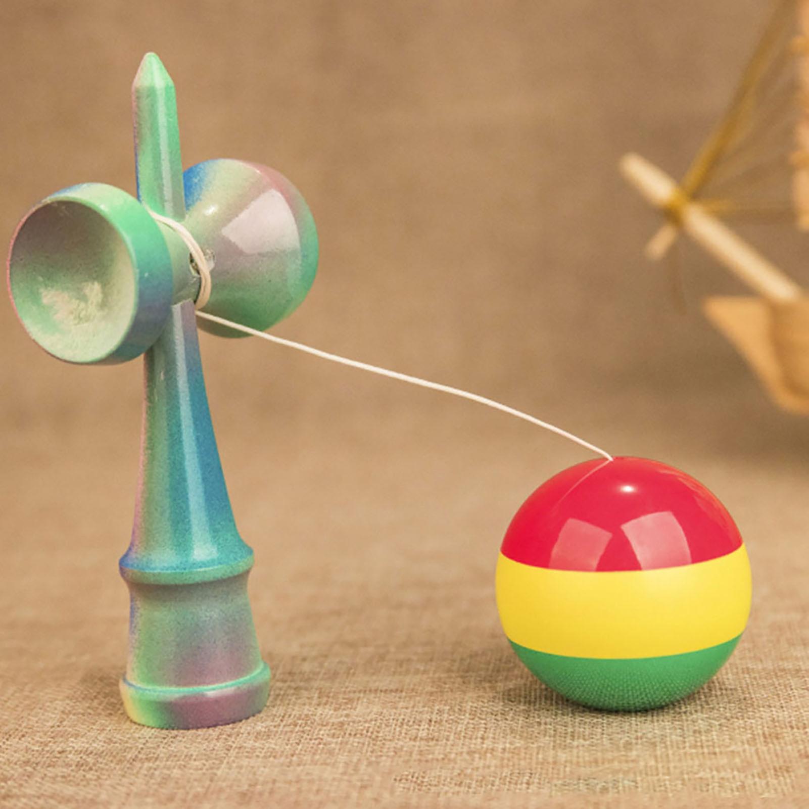 Japanese Traditional Toy Wooden Painted Ball Kendama Kids Sports Game