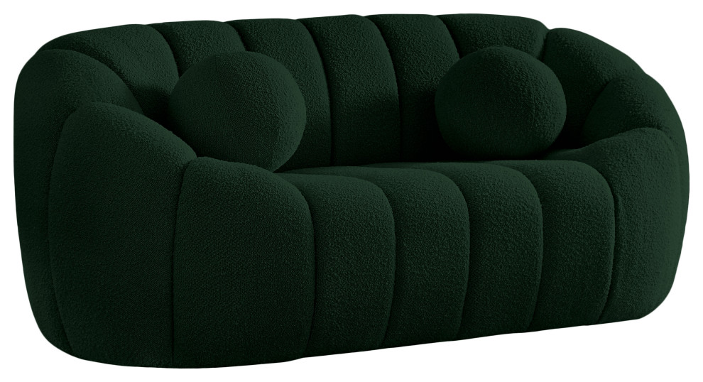 Elijah Boucle Fabric Upholstered Chair   Contemporary   Loveseats   by Meridian Furniture  Houzz