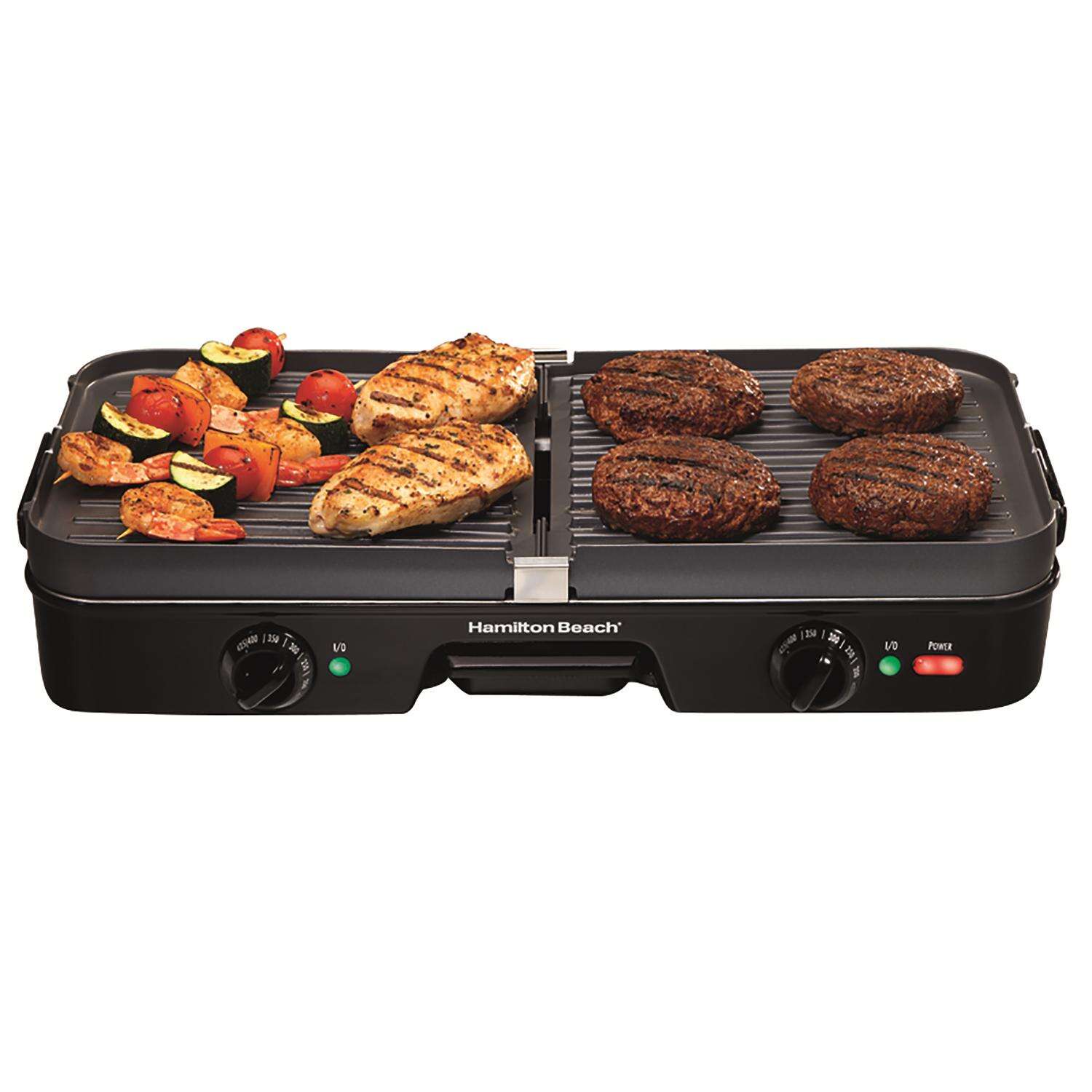 Hamilton Beach Black Plastic Nonstick Surface Griddle/Grill 180 sq in