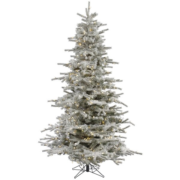 12' x 75 Flocked Sierra Tree with 1850 Warm White Italian LED Lights