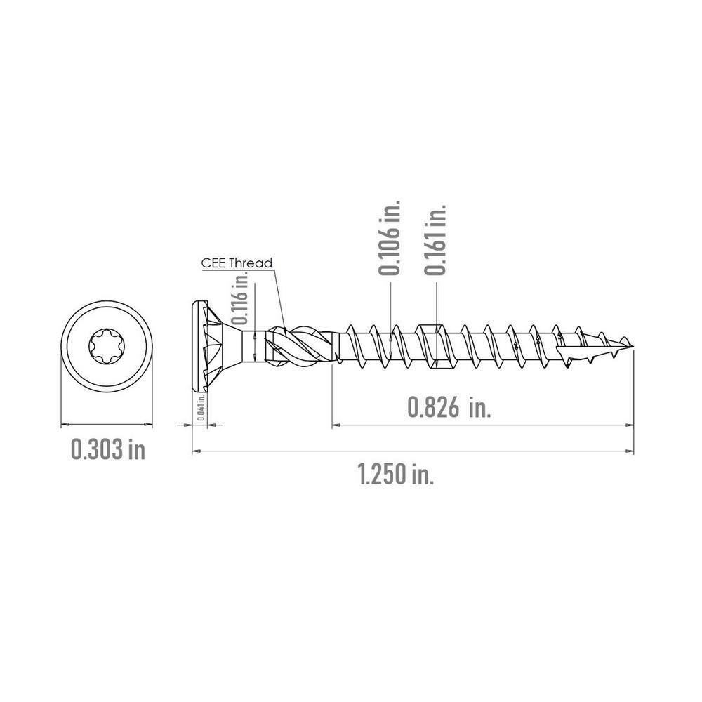 GRK Fasteners #8 x 1-14 in. Star Drive Bugle Head R4 Multi-Purpose Screw (110 Per Pack) 96080