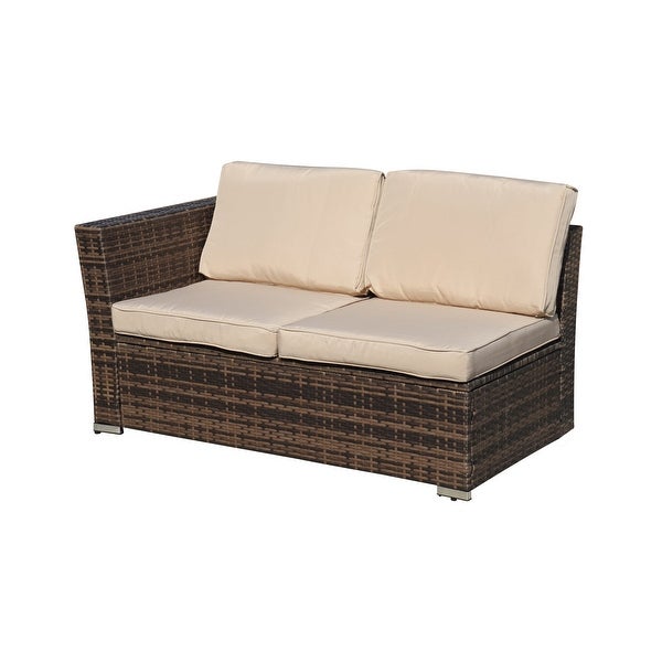 4-Pieces Outdoor Wicker Reversible Patio Sectional Sofa with Cushions - Overstock - 36050370