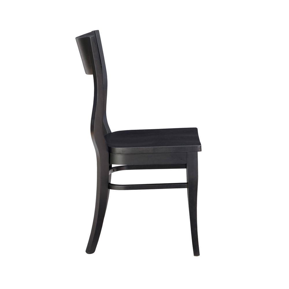 Linon Home Decor Choteau Black Wood Modern Farmhouse Side Chair (Set of 2) THDAC03623